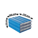 Sembol 513 Plastik Üç Çekmeceli Kutu 340X260x150mm 6 Adet