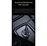 LivX Transparent 45W PD/QC Mini Araç şarj Cihazı ve 1 Metre iPhone Hızlı Şarj Kablosu