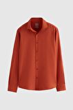 Erkek Gömlek Slim Fit Turuncu Renk 6EF02ORT00288
