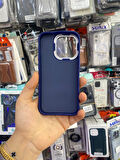 İPHONE 14 PRO UYUMLU DERİ İÇİ KADİFE KARTVİZİTLİK KILIF MAVİ LACİVERT