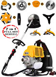 Wacker Pro Alman 20 HP 7 İN 1 Sırt Tipi Benzinli Motorlu Ot Çalı Tırpanı Çim Biçme Makinesi Çelik Fırça