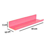  Duvar Raf (Neon Pembe 40cm x 10cm)
