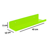  Duvar Raf (Neon Yeşil 40cm x 10cm)