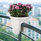 Omnipazar SY-5712 Opal Yuvarlak Balkon Küpeşte Saksı 7.5 Litre  Kirli Beyaz (113)