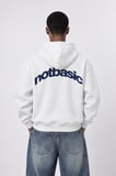 Erkek notbasic Baskılı Oversize Hoodie Ekru