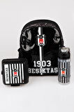 DEKOMUS İLE LİSANSLI BEŞİKTAŞ TEK BÖLMELİ KÜÇÜK BOY 32 CM ANAOKUL ÇANTASI,BESLENME KABI VE 500 ML TRITAN MATARA SETİ