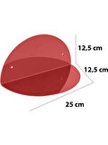 Oval 2'li Takım Duvar Raf (Transparan Bordo)