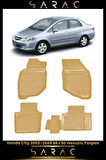 Honda City 2006 Model Bej Araca Özel 3d Havuzlu Paspas