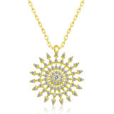 925 Ayar Gümüş Güneş Kadın Gümüş Kolye