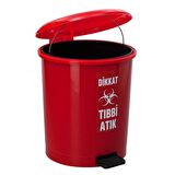 Safell Pedallı Tıbbi Atık Çöp Kovası 40 Litre Kırmızı - Çıkarılabilir İç Kovalı