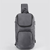 Ççs 51462 Tek Omuz Askılı Sırt ve Göğüs Çantası Gri