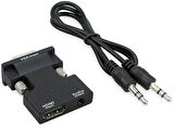 Lunatic 9944 Ses Destekli Hdmi To Vga Monitör Çevirici Dönüştürücü Adaptör Hdmi Portu olan Tüm Notebook, Laptop, Minibook, Tabletler ,  Fotoğraf Makineleri , Tablet PC ler , Masaüstü PC lerinizi