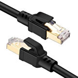 Lunatic Tkz 1752 Cat8 10 Metre 40Gbps S/Ftp 2000MHz Yüksek Hızlı 26 AWG kablo, S/Ftp Esnek Korumalı Bükümlü Çift 25/40 Gb/sn RJ45 8P8C Altın Kaplama Cat8 İnternet Kablosu