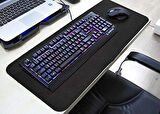 Lunatic LN-53147 Siyah Mavi Taban Suya Dayanıklı 30CM X 70CM Ofis + Gaming Kayma Yapmayan, Titreme Yapmayan Mouse Pad