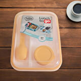 Lunch To Go Bölmeli Beslenme Kabı Sosluk Hazneli Çatal ve Kaşıklı Hobby Life 14,5x20x7,4cm
