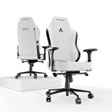 Cybeart Apex Series – Arctic White PU Deri Bel Destekli 4D Hafızalı Yastık Oyuncu Koltuğu
