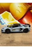 LAMBORGHİNİ AVENTADOR SVJ DİECAST MODEL ARABA SESLİ IŞIKLI KAPILARI AÇILIR LAMBORGİHİNİ GRİ ARABA