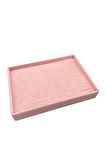 Yerli Üretim Süet Kumaş Pembe Renk 34/24 Cm Batırmalı Çekmeçe Içi Bileklik Kelepçe Tablası