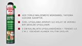 Somafix 12 Adet 850 ml Tabancalı Isı Ses Yalıtım Poliüretan Köpük Yatay Dikey Püskürtmeli Pu Köpüğü