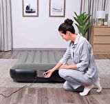 Bestway Pavillo 67556 Gri Tek Kişilik Şişme Yatak Gri + Elektrikli Pompa 188X99X30 cm