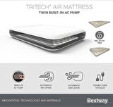 Bestway Pavillo 67556 Gri Tek Kişilik Şişme Yatak Gri + Elektrikli Pompa 188X99X30 cm