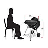 Blooma Russel Ayaklı Kömürlü Mangal 56 cm Yuvarlak
