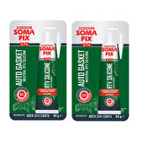 2 Adet Somafix 85 ml Tüp RTV Silikonu Antrasit Gri