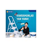 Saraylı Pratik Metal Merdiven Beyaz 4 Basamaklı Güvenli Kilit Sistemi Kaymaz Basamaklar