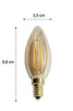 CT-4280 4w Rustik Led Buji Ampül E14 Amber