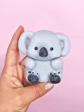 Koala Squishy Tüylü Gri Koala Yumuşacık (9x9 cm) Sukuşi - Gri