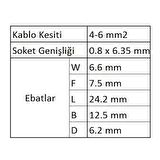 GFFD5638 Tam İzoleli Dişi Faston Kablo Ucu 100 Adet