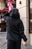 Good Fashion Rahat Kesim Içi Kürklü Kanguru Cep Kadın Yağmurluk Mont