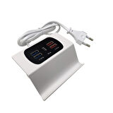 Çoklu usb hızlı şarj adaptörü 4 port usb hızlı şarj +Type C standlı