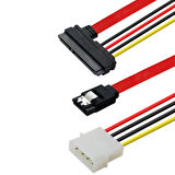 Sata data15pin to 7pin sata 4 pin molex IDE power uzatma kablosu 50cm