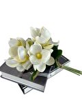 Yapay Çiçek Manolya Letex Eva Magnolia 33cm Beyaz Krem