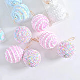 3 adet 8cm Plastik Noel Topu , Macaron Renkli Köpük Noel Topu Seti, Noel Süsleri, Noel Dekoru