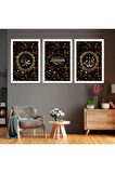 GOLD AYNALI PLEKSİ ÇERÇEVELİ FIRÇA İZLİ MAVİ VE PASTEL RENKLİ SOYUT TASARIM TABLOSU
