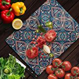 Decovetro Cam Kesme Tahtası Yeşil Çini Desenli 30x40 Cm