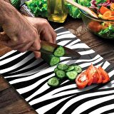 Decovetro Cam Kesme Tahtası Zebra Desenli 30x40 Cm