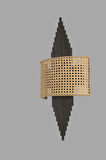 ASLI SİYAH OVAL RATTAN ABAJURLU APLİK