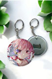 Puella Magi Madoka Magica Anime Buton Açacaklı Rozet Anahtarlık 44 mm