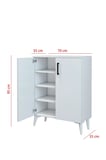 Dmc Home 4 Raflı 2 Kapaklı Ayakkabılık Beyaz MDF 95x70x35 cm