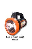 3W+15W SOLAR ŞARJLI LED EL FENERİ PROJEKTÖR KAMP AVCI FENERİ
