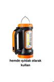 3W+15W SOLAR ŞARJLI LED EL FENERİ PROJEKTÖR KAMP AVCI FENERİ