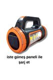 3W+15W SOLAR ŞARJLI LED EL FENERİ PROJEKTÖR KAMP AVCI FENERİ