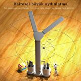 TechTic 5in1 Çok Fonksiyonlu Şarjlı Masa Lambası+Saat+Termometre+Takvim+Kalemlik+Telefon Tutucu 