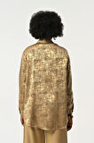 KADIN KARIŞIK DESENLİ PARLAK OVERSİZE GÖMLEK