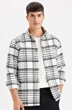 DeFacto Regular Fit Polo Yaka Kareli Flanel Uzun Kollu Gömlek D5835AX24AUER98