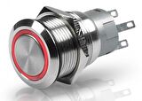 Hella Marine paslanmaz çelik, ledli switch Anlık Kırmızı 24V