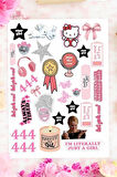 I'm Just a Girl Temalı Pink Pembe 444 Girl Power Manifest  Laptop Telefon Tablet Sticker Seti